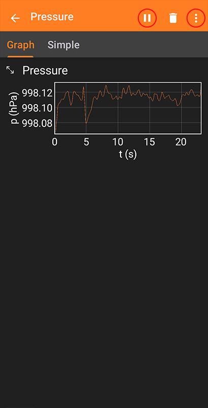 phyphox measurement running